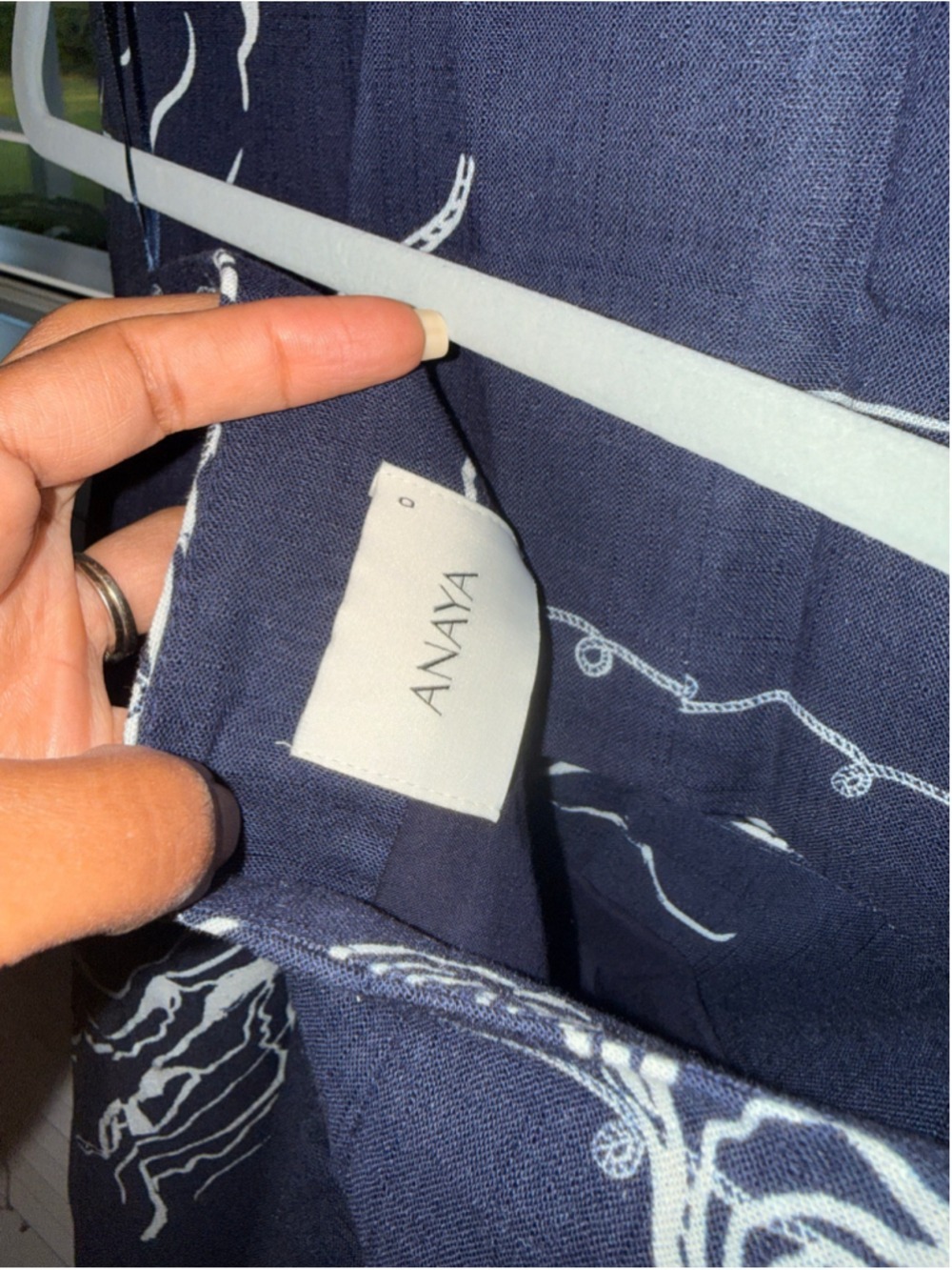 Women's Few Moda Navy White Sea Life Print Skirt Set Size 0 - Picture 8 of 9